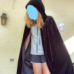 Black velvet fabric Cape/ cloak for halloween